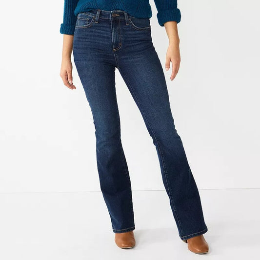 Women's Sonoma Goods For Life High Rise Flare Leg Jeans - Dark Wash - 16 - NWT