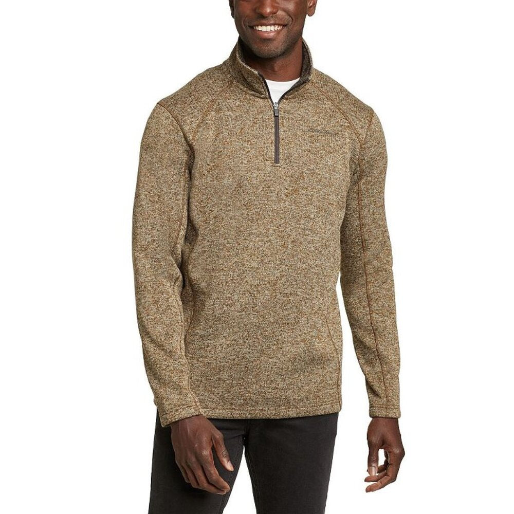 Men's Eddie Bauer Big & Tall Radiator Fleece 1/4 Zip Pullover - Bronze - XXL