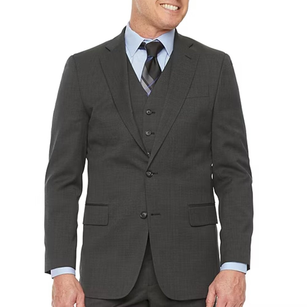 Men's Stafford Coolmax All Season Classic Fit Suit Jacket - Charcoal - 42 Short