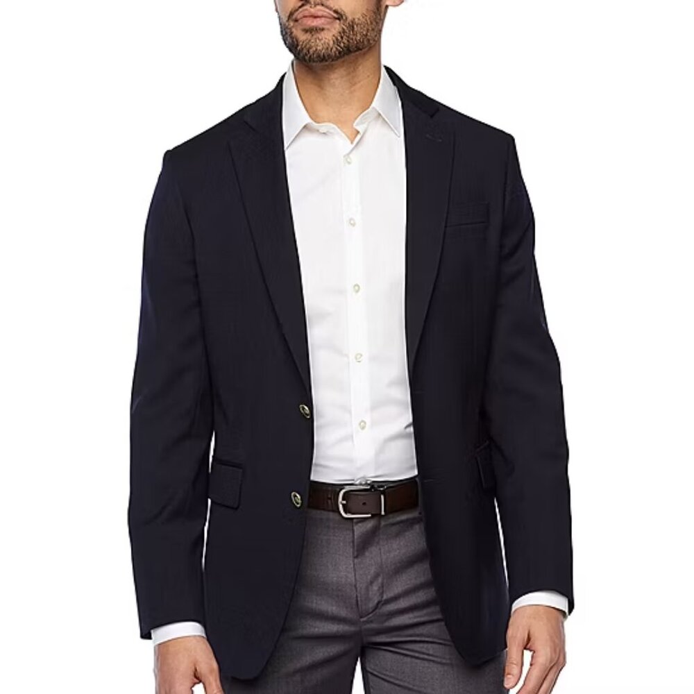 Men's Stafford Big & Tall Hopsack Blazer - Navy - Various Sizes - NWT