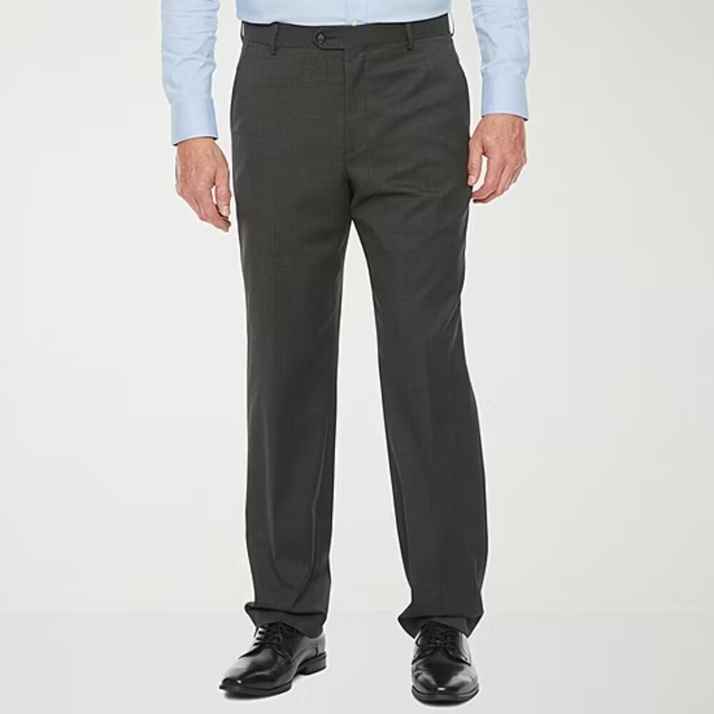 Men's Stafford Coolmax Classic Fit Flat Front Suit Pants- Charcoal - 40x32 - NWT