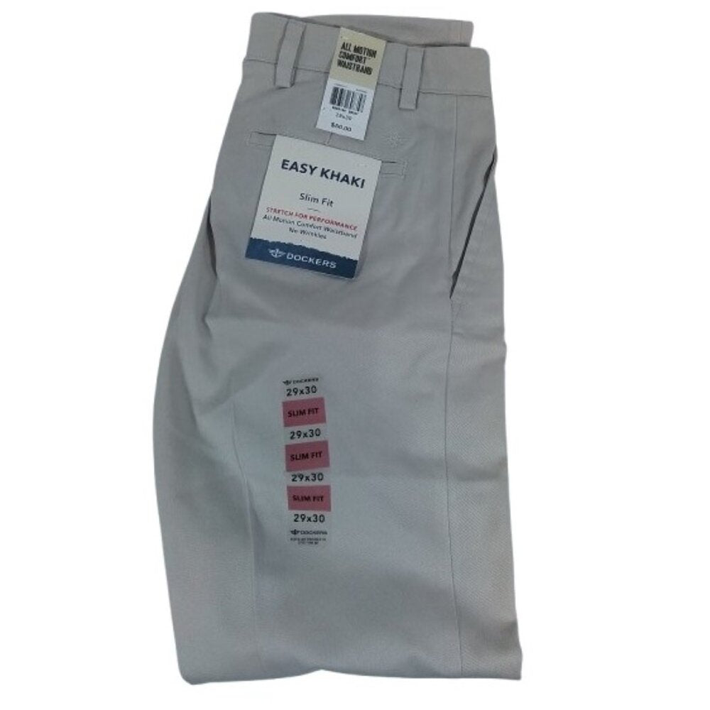 Men's Dockers Easy Khaki Slim Fit Flat Front Pants - Cloud - 29x30 - NWT