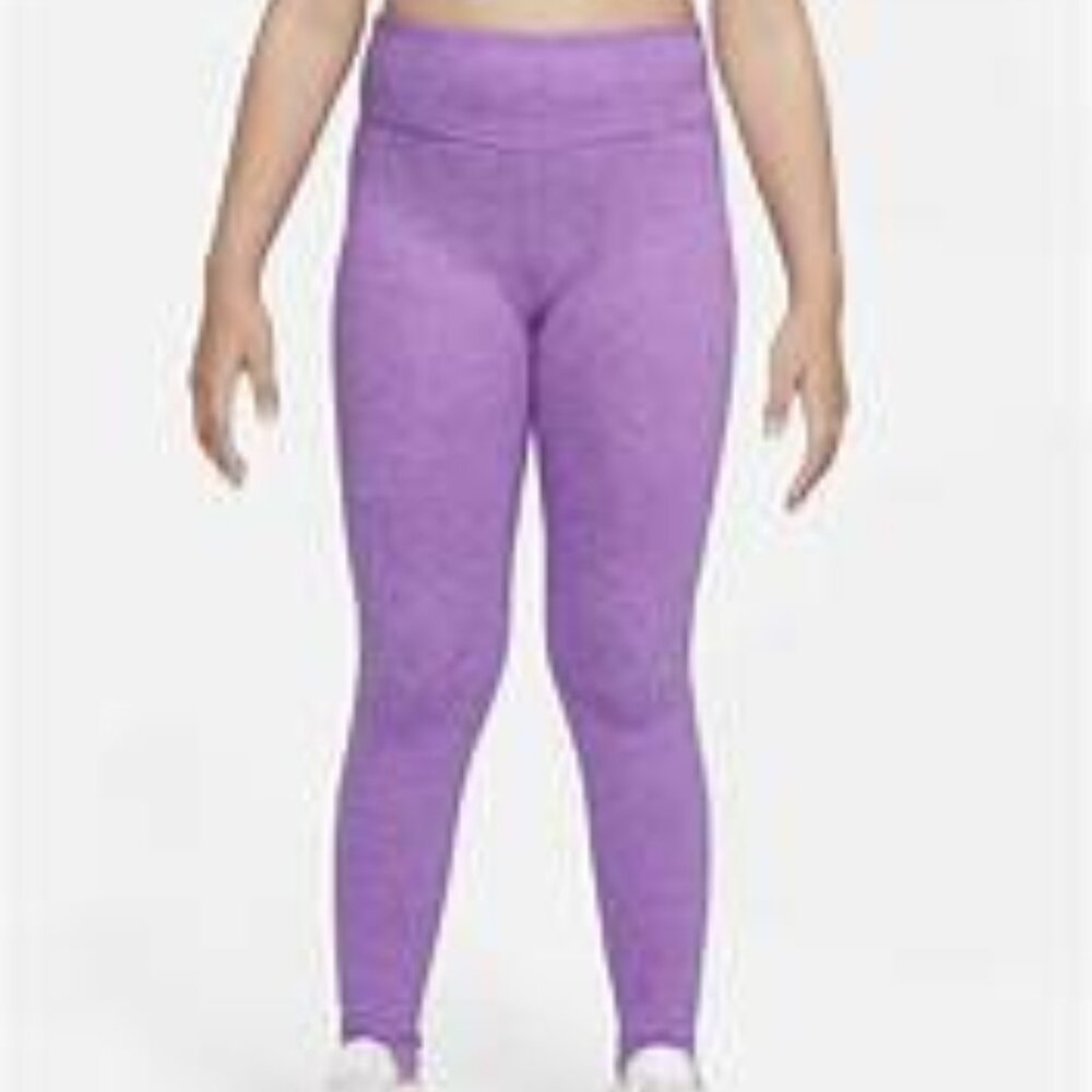 Girl's Nike One Luxe Dri-Fit High Rise Full Length Leggings - Violet Shock - L