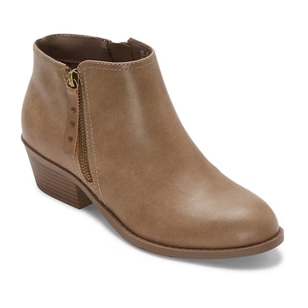 Women's Arizona Camino Stacked Heel Booties - Taupe - Various Sizes - NIB