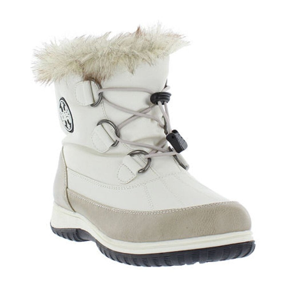 Women's Totes Annie Waterproof Winter Boots - White/Taupe - 8 - NIB