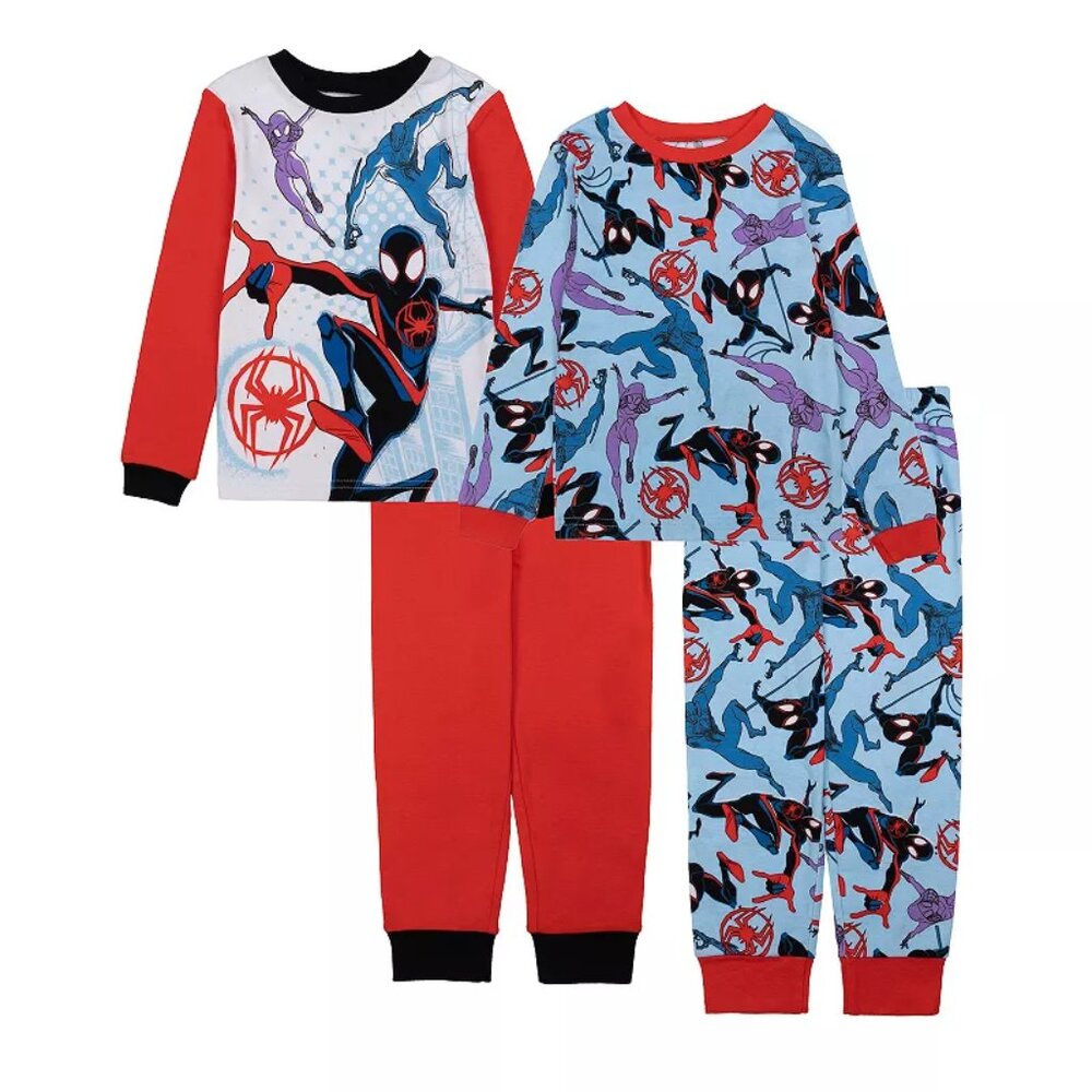 Boy's Marvel Spiderman Swing Away 4-Piece Pajama Set - Size 8 - NWT