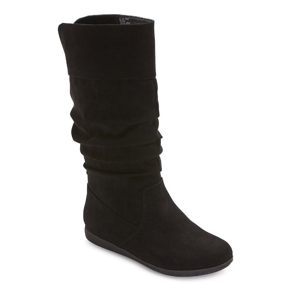 Women's St John's Bay Kimble Flat Heel Slouch Boots - Black - 8 - NIB