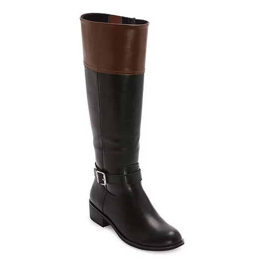 Women's St John's Bay Danwood Block Heel Riding Boots - Black Multi - 7 - NWT