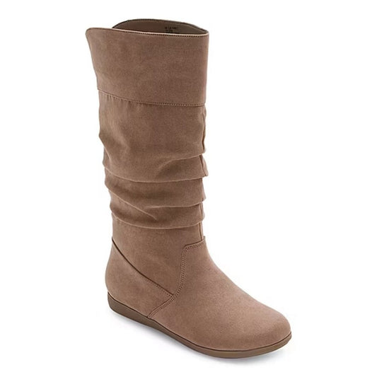 Women's St John's Bay Kimble Flat Heel Slouch Boots - Taupe - 8 - NIB