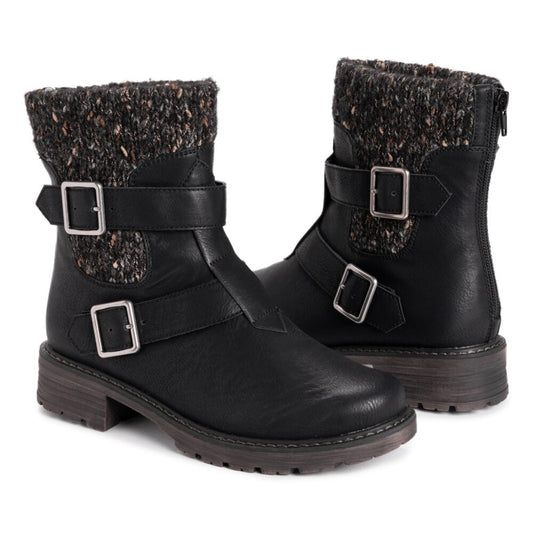 Women's Lukees by Muk Luks Logger Quebec Ankle Boot - Black - 11 - NWT