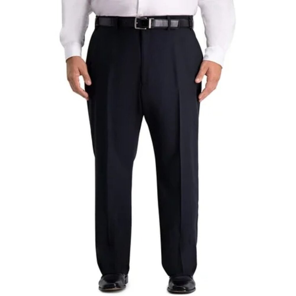 Men's Haggar Big & Tal Classic Fit Herringbone Suit Pants - 58x32 - Black - NWT