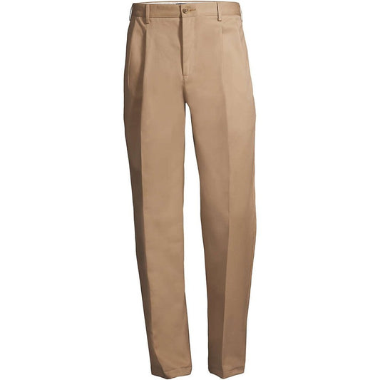 Men's Lands' End Traditional Fit Pleated No Iron Chino Pants 37x28 NWOT