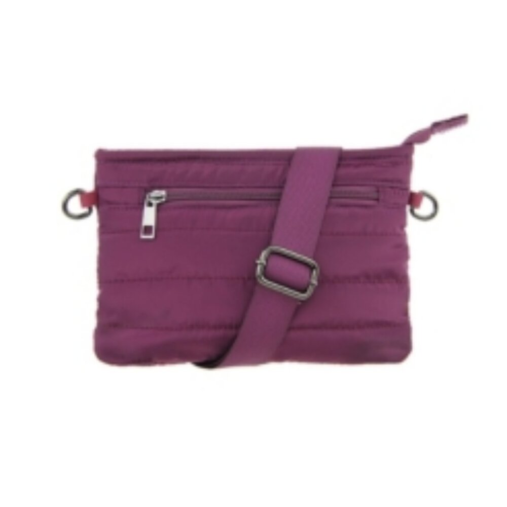 Women's Olivia Miller Quilted Nylon Crossbody Bag - Purple - OS - NWT