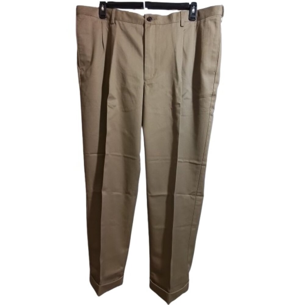 Men's Lands' End Comfort Waist Pleated Cuffed Chino Pants - 42x29 - NWOT