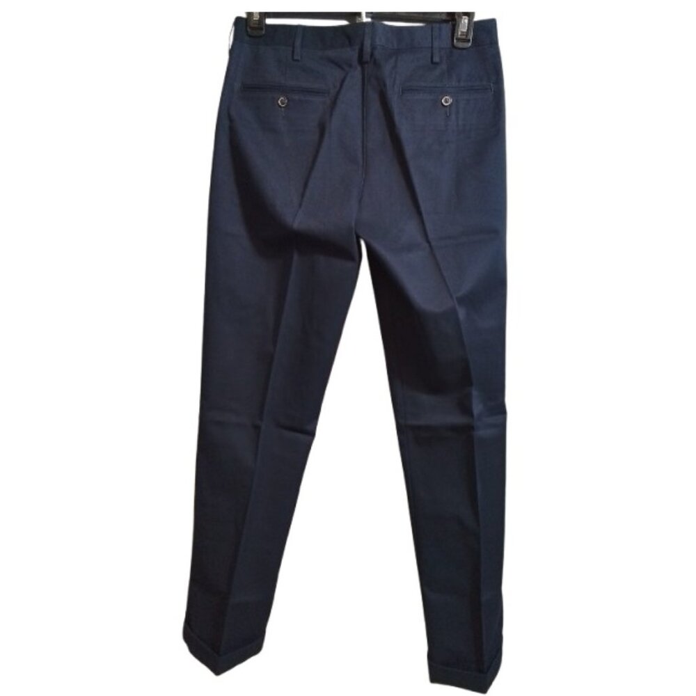 Men's Lands' End Traditional Fit No Iron Cuffed Chino Pants - Navy- 32x32 - NWOT