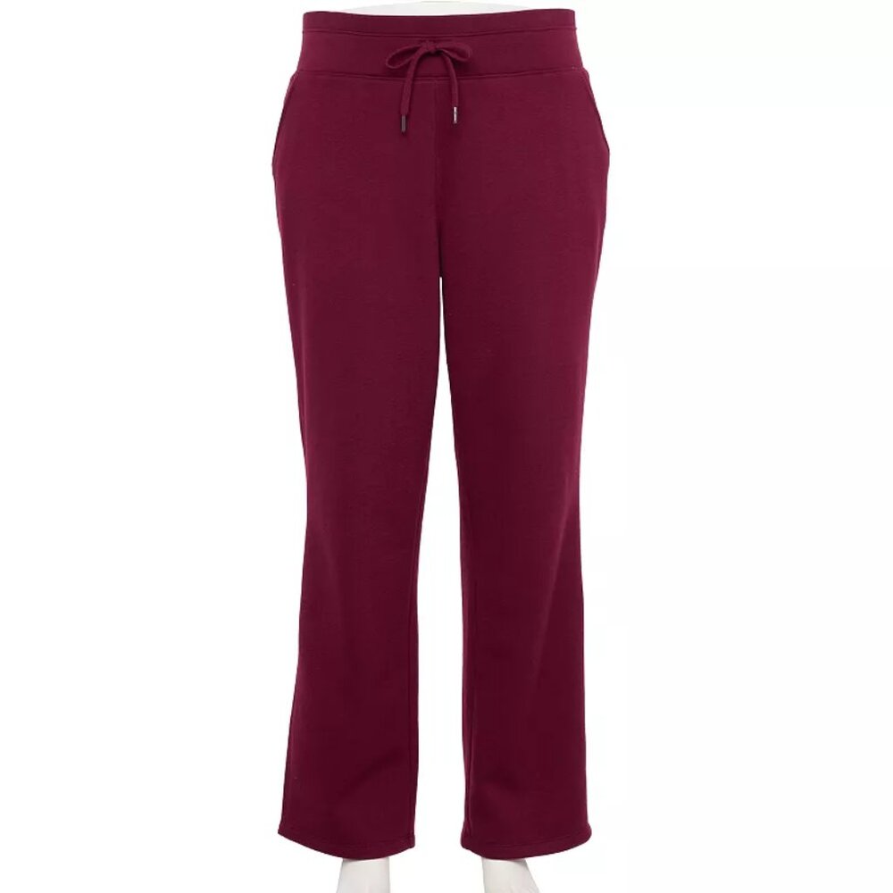 Women's Tek Gear Plus Size Ultrasoft Fleece Pants - Night Sangria - 2X Long -NWT