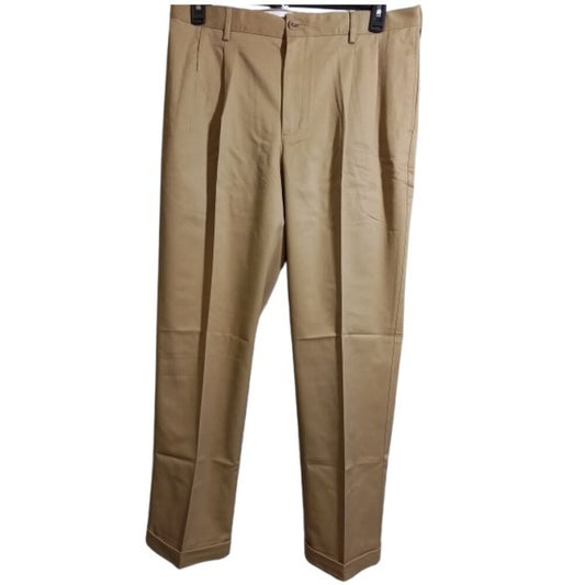 Men's Lands' End Comfort Waist Pleated No Iron Chino Pants 35x31 NWOT