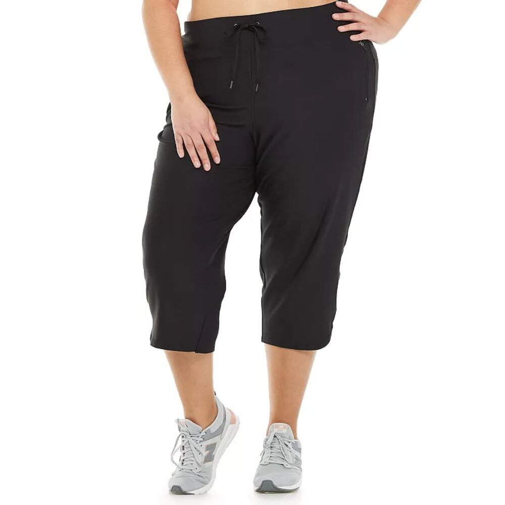 Women's Tek Gear Plus Size Weekend Straight Leg Capris - Black - 4X - NWT