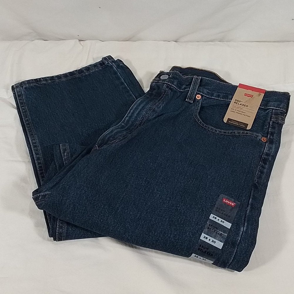 Men's Levi's 550 Relaxed Fit Jeans - Dark Stonewash - 38 x 30 - NWT