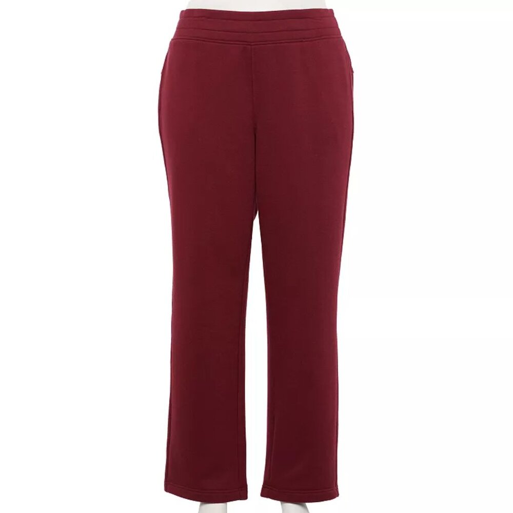 Women's Tek Gear Plus Size Ultrasoft Midrise Fleece Pants - Chilled Wine - 4X -