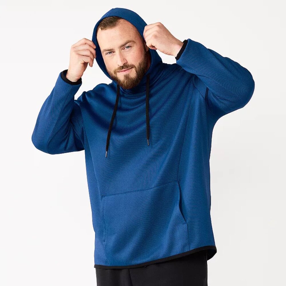 Men's Tek Gear Big & Tall Performance Fleece Hoodie - Vivid Blue - LT - NWT