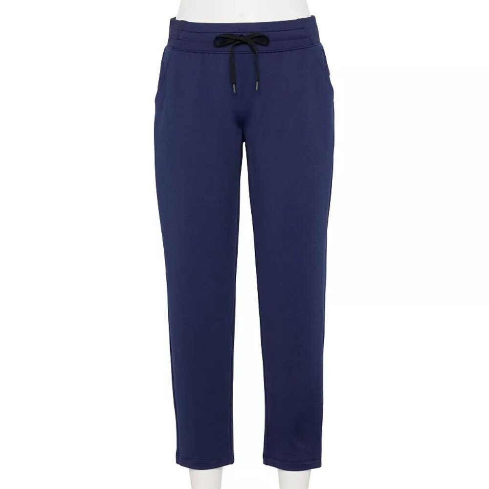 Women's Tek Gear Petite Weekend French Terry Ankle Pant - Navy - PXS - NWT