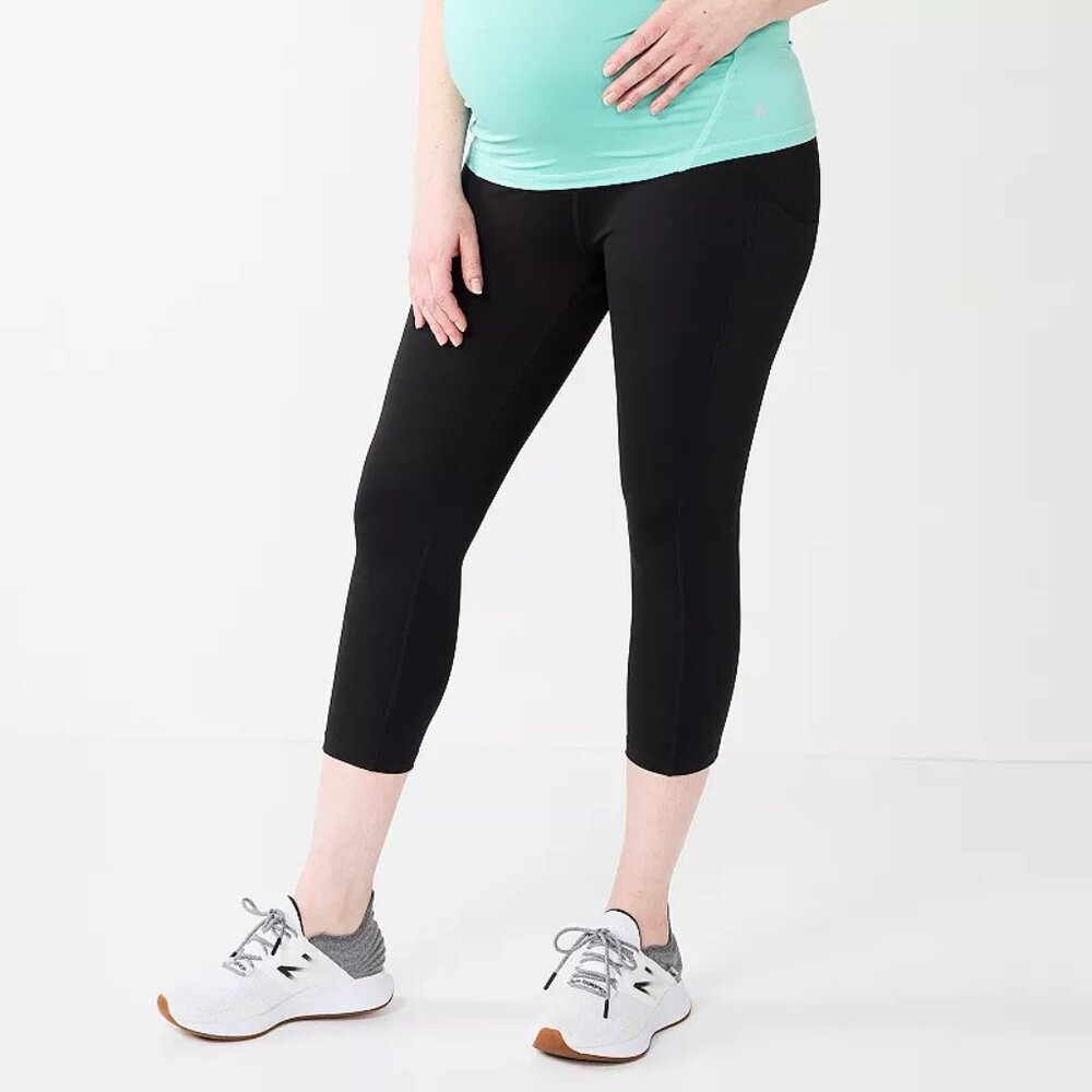 Women's Tek Gear Maternity Ultrastretch Capri Leggings - Black - Medium - NWT