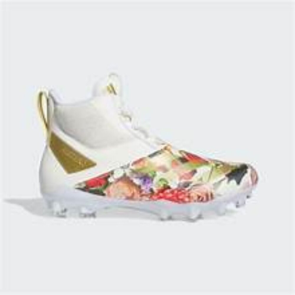 Men's Adidas Adizero Chaos Football Cleats - Off White/Gold/Floral - 13 - NWT