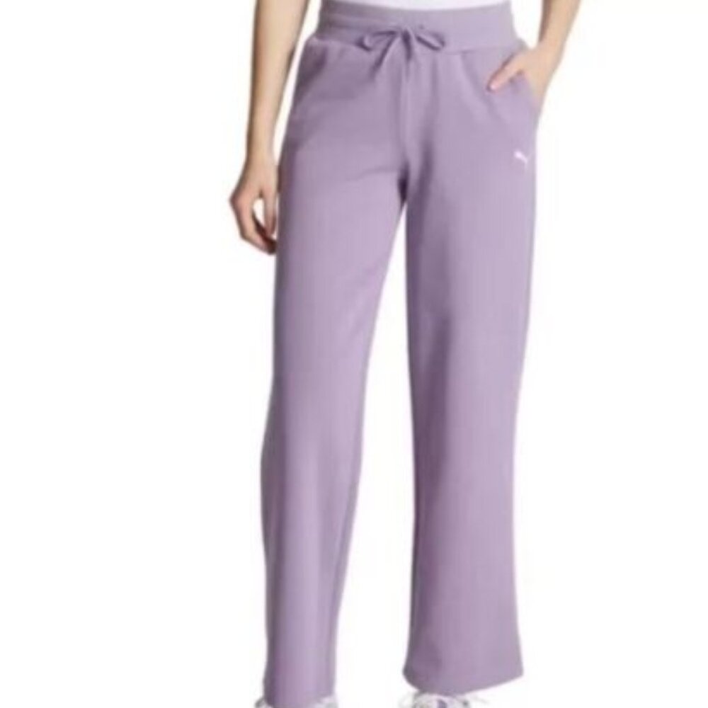 Women's Puma Plus Size Fleece Straight Wide Leg Fleece Pants - Purple - XXL-NWT