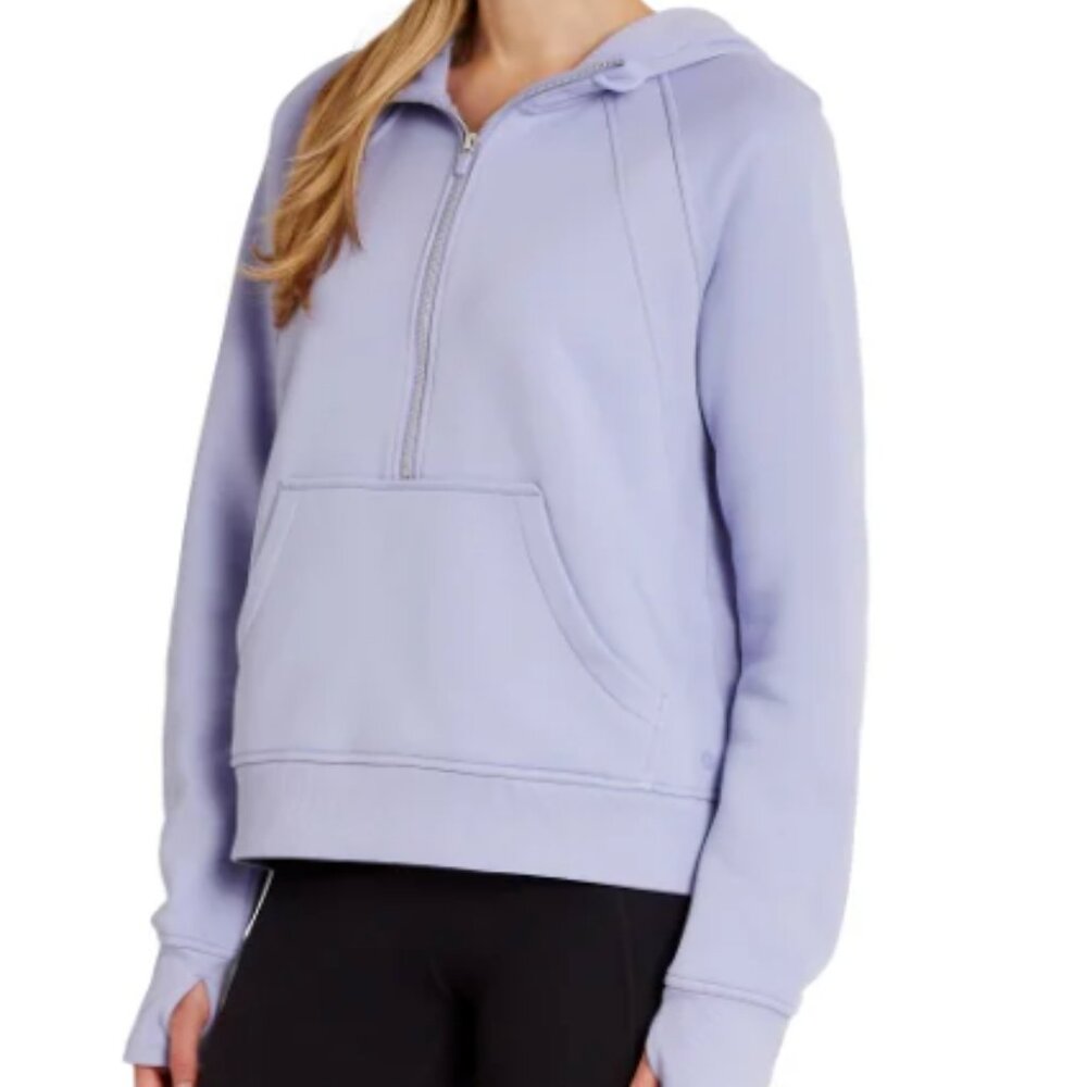 Women's Danskin Mixed Rib Cozy 1/2 Zip Pullover Hoodie - Lavender - M - NWT