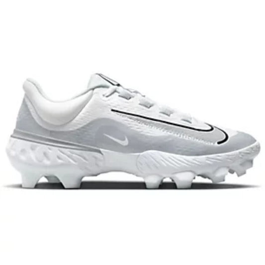 Men's Nike Huarache Elite 4 Low MCS Baseball Cleats - White/Grey/Plat - 13 -NWOB