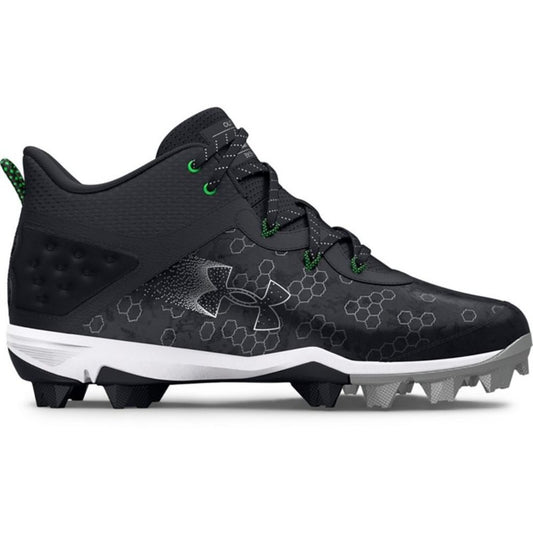 Men's Under Armour Harper 8 Mid RM Baseball Cleats - Black & Silver - 14 - NWOB