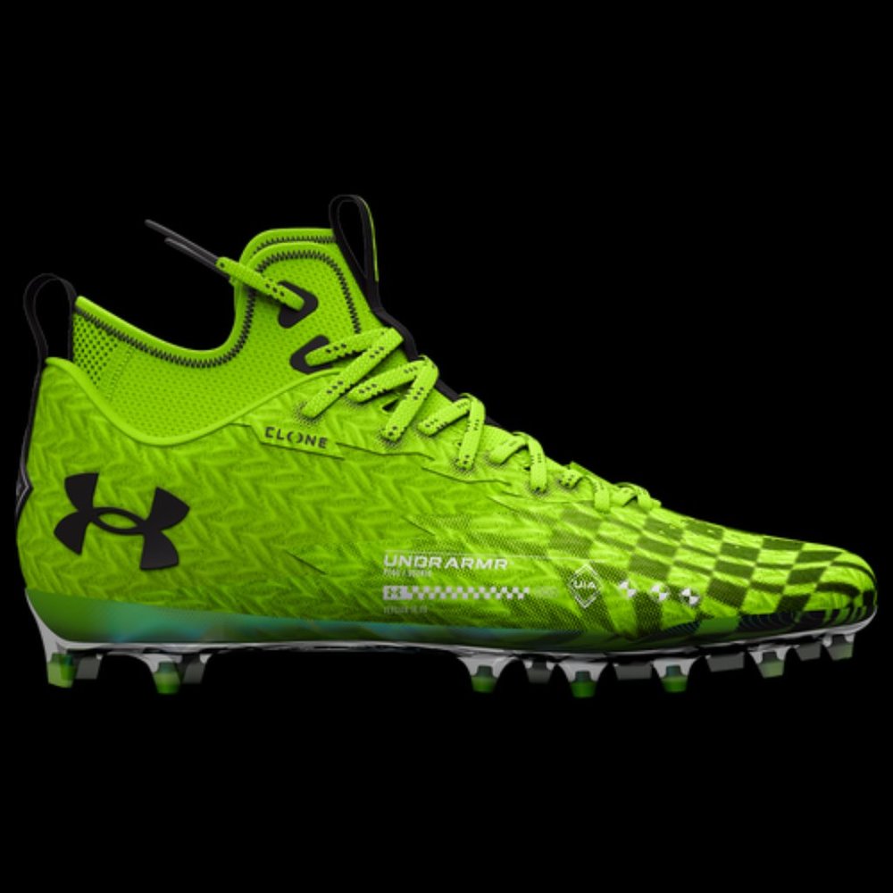 Men's Under Armour Spotlight Clone MC LE Football Cleats - Lime Surge - Var Szs