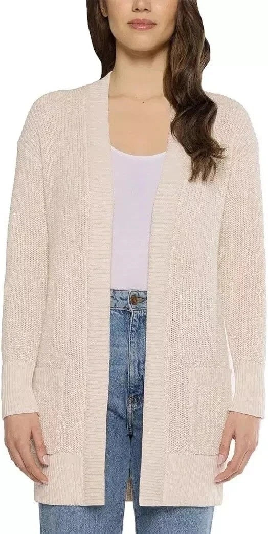 Max & Mia Women's Open Front Cardigan  Natural NWOT