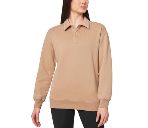 Mondetta Women's Relaxed Fit Collared Soft Fleece Sweatshirt  NWT
