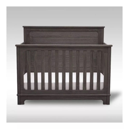 Simmons Kids' Slumbertime Monterey 4-in-1 Convertible Crib Rustic Gray. Open Box