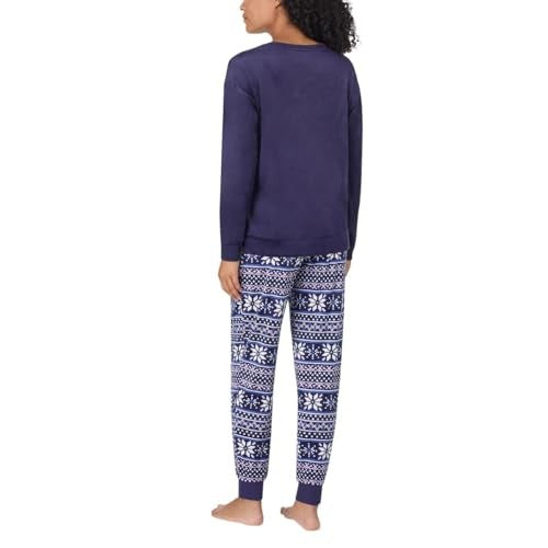 Nautica Women's 2 Piece Fleece Pajama Set XXL Blue Snowflake NWT