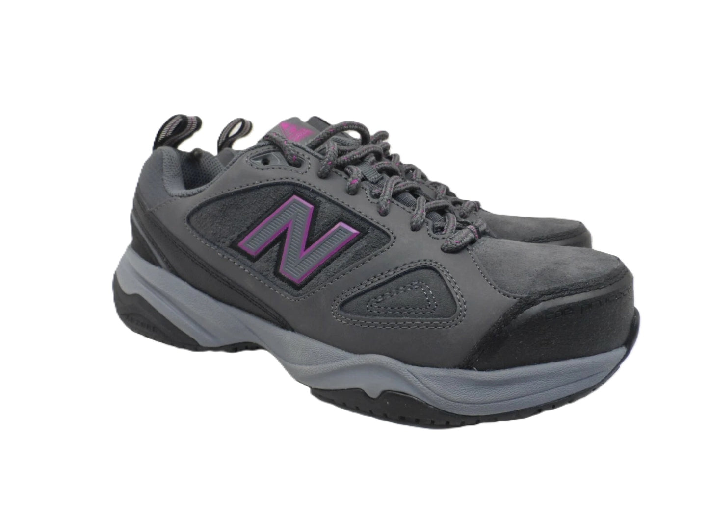 New Balance Women's 627v2 Steel Toe Work Shoes 7 Wide Grey/Purple NWOB