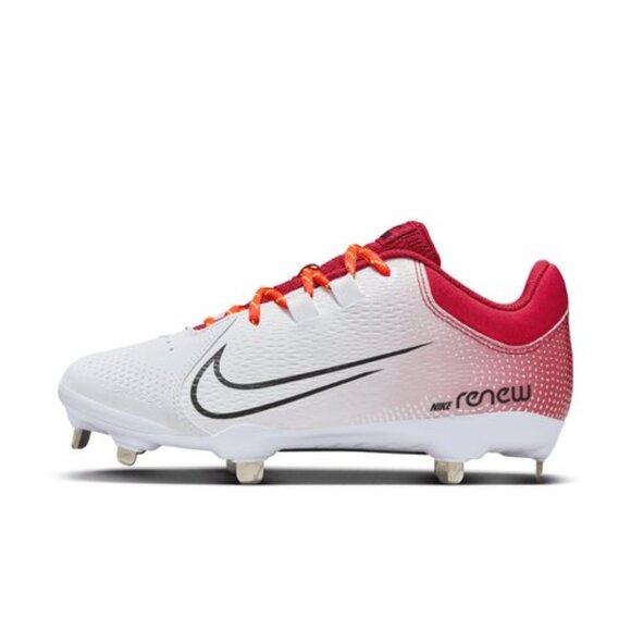 Women's Nike Hyperdiamond 4 Pro Metal Softball Cleats - Red & White - Var Szs