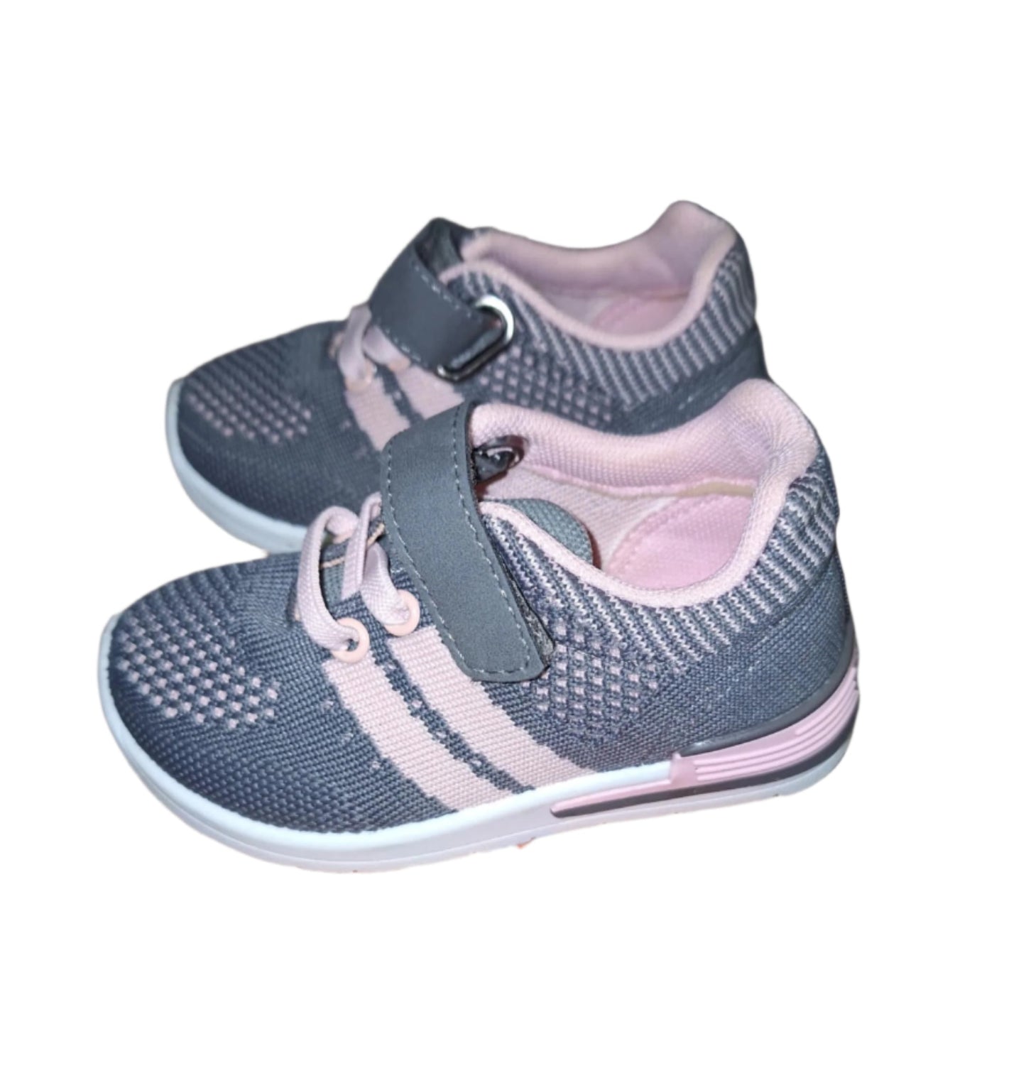 Oomphies Girls' Wynn Sneakers 6T Grey/Pink Lightly Worn