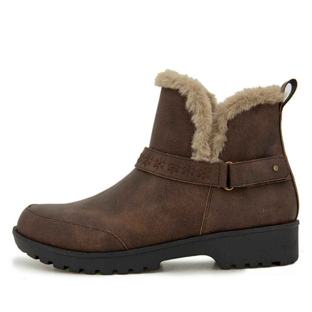 Women's JSport Norway Faux Fur Lined Ankle Boots - Brown - 8 - NIB