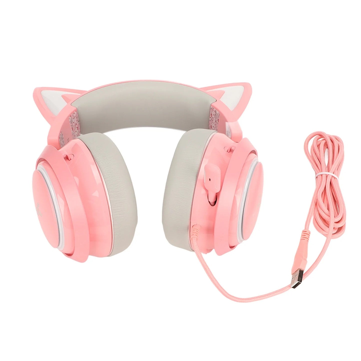 Somic Luminous Cat Ear Gaming Headset with Retractable Mic Pink Open Box