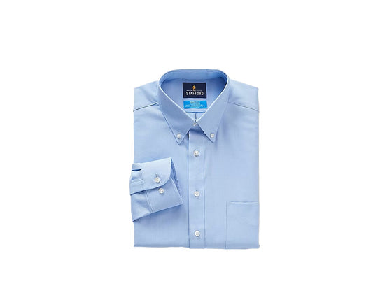 Stafford Men's Coolmax Regular Fit Oxford Dress Shirt 18-18.5 34-35 NWT