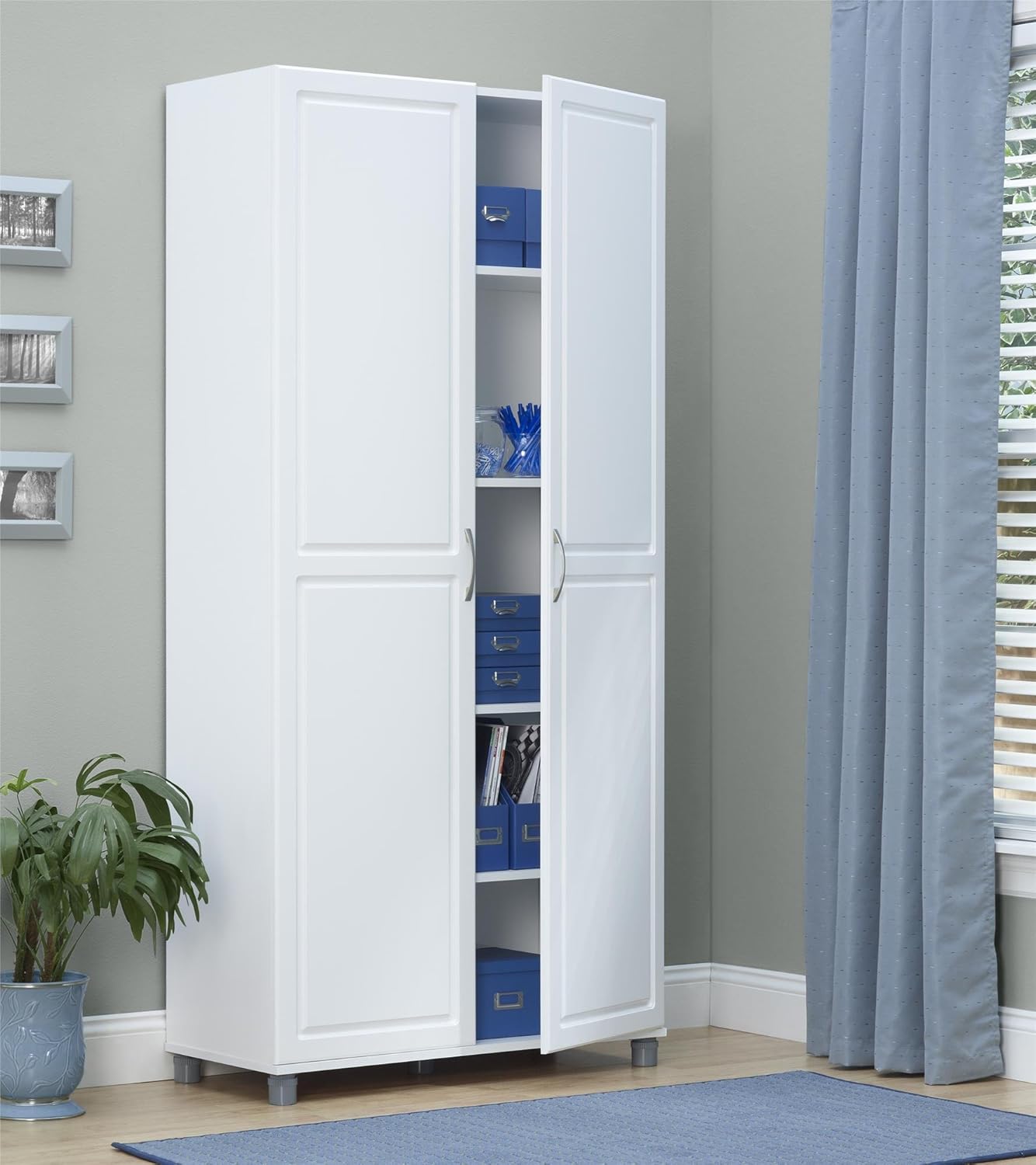 SystemBuild Evolution Trailwinds 36 inch White Storage Cabinet. Open Box