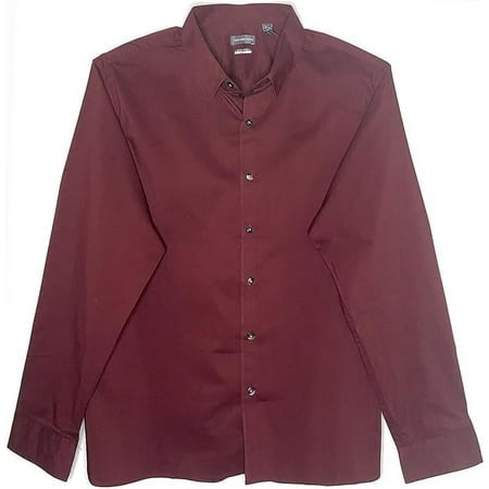 Van Heusen Men's Slim Fit Stretch Dress Shirt 14-14.5 Cabernet NWT
