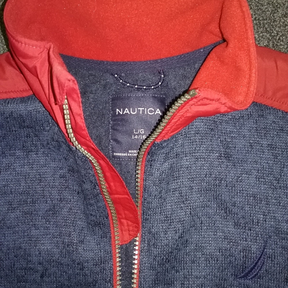 Boys Nautica Navy/Red Zip Jacket-New with Tags