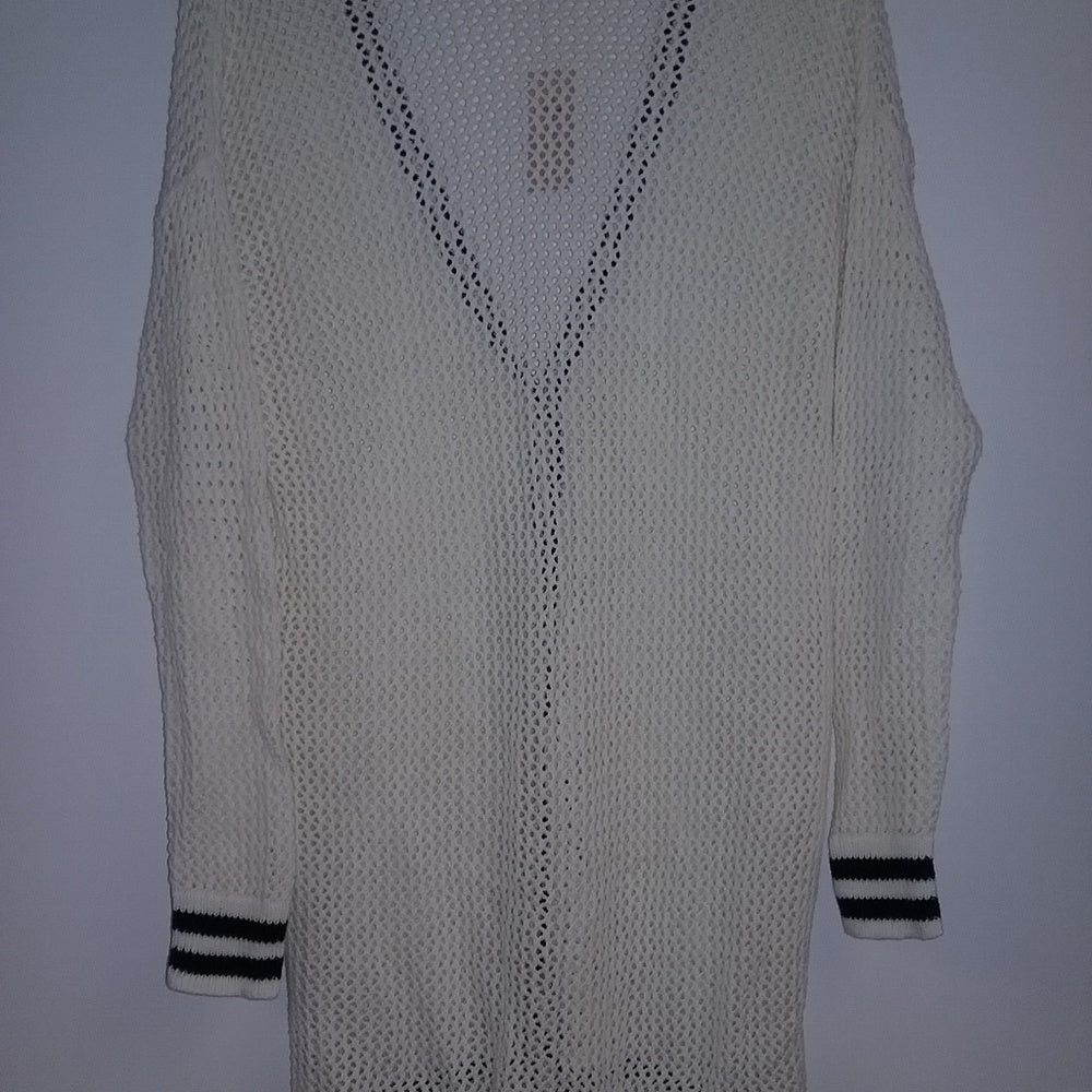 American Eagle Crochet Sweater Longer Length-Cream-New with Tags