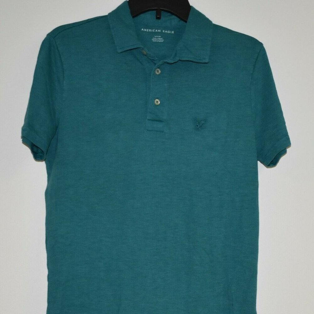 American Eagle Outfitters Mens Polo Shirt Green