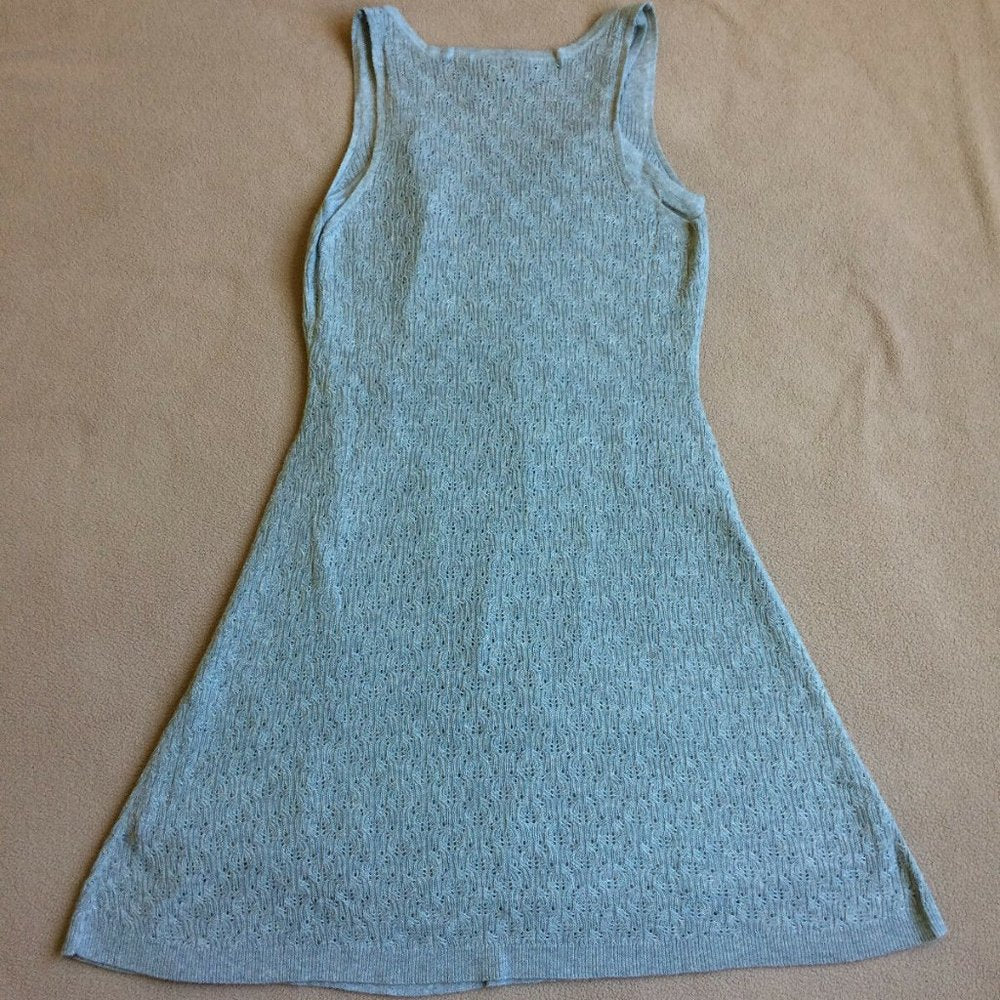 American Eagle Pointelle Tank Sweater Dress - Gray