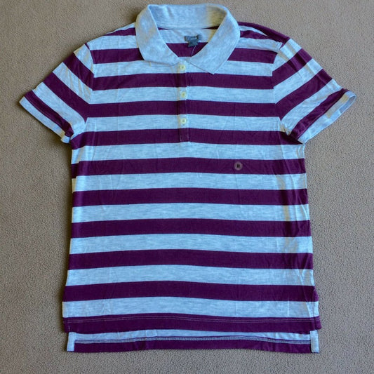 AEO Aerie Women's Striped Tennis Polo Shirt Purple